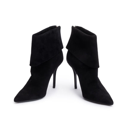 Christian Dior Black Suede Reverso Ankle Boots, Size 37