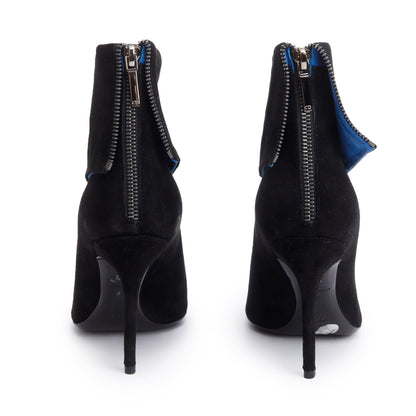 Christian Dior Black Suede Reverso Ankle Boots, Size 37