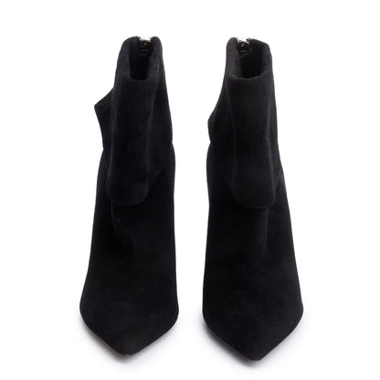 Christian Dior Black Suede Reverso Ankle Boots, Size 37