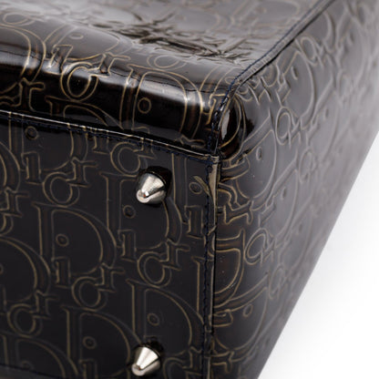 Christian Dior Black Ultimate Embossed Patent Leather Medium Lady Dior Bag