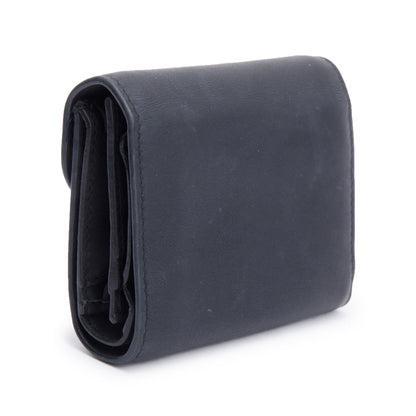 Christian Dior Black Ultra Matte Leather Saddle Lotus Wallet