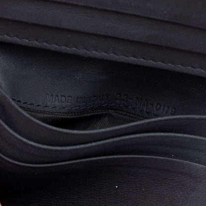 Christian Dior Black Ultra Matte Leather Saddle Lotus Wallet