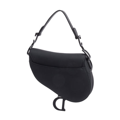 Christian Dior Black Ultramatte Calfskin Leather Mini Saddle Bag