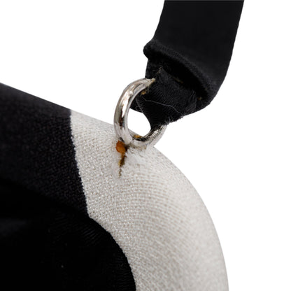 Christian Dior Black & White Canvas Frame Clutch Bag