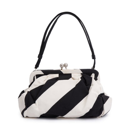 Christian Dior Black & White Canvas Frame Clutch Bag