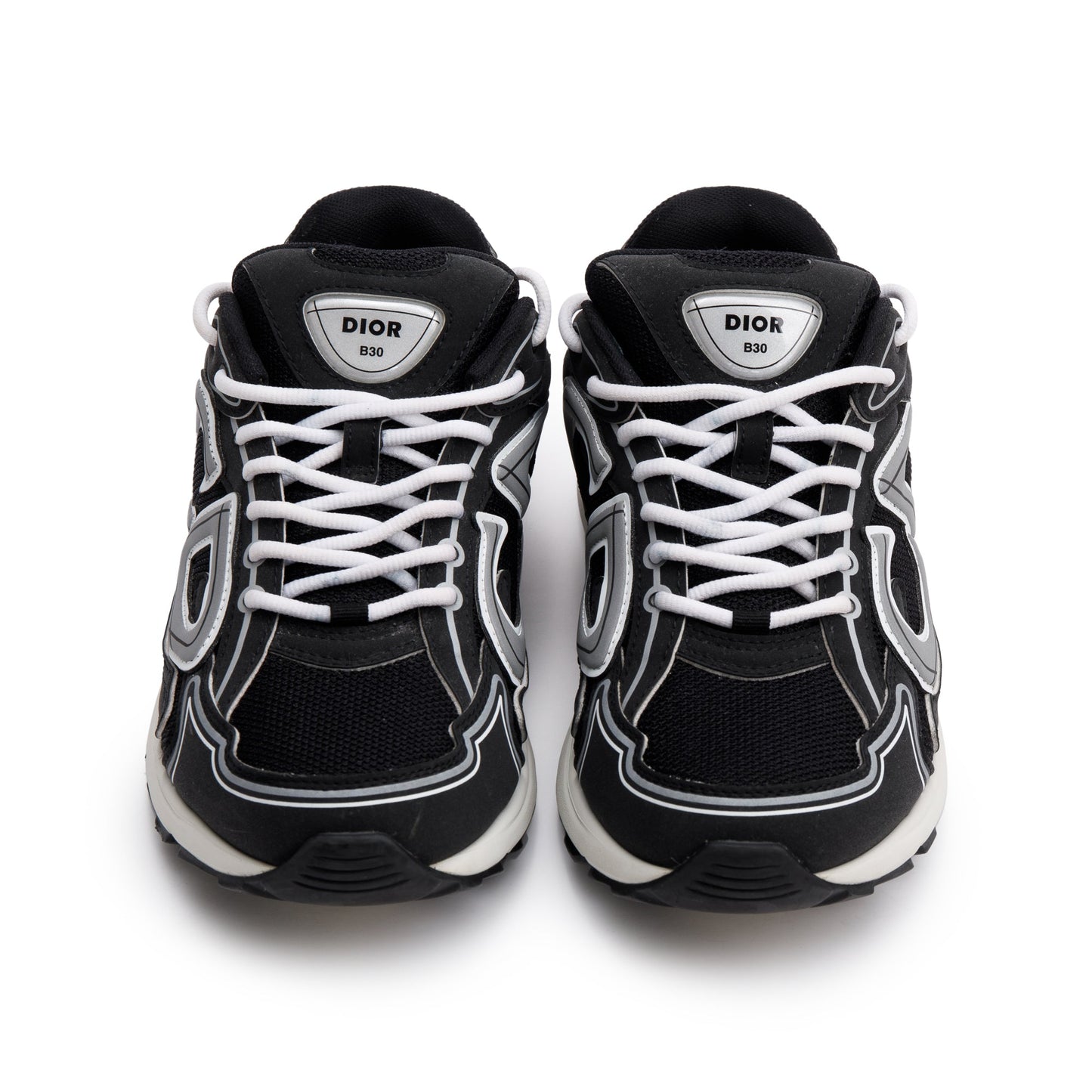 Christian Dior Black/Grey Mesh Technical Fabric B30 Sneakers, Size 41