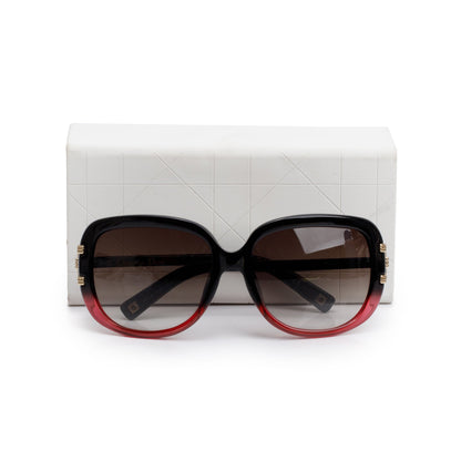 Christian Dior Black/Red Acetate DiorGraphix3F Square Sunglasses