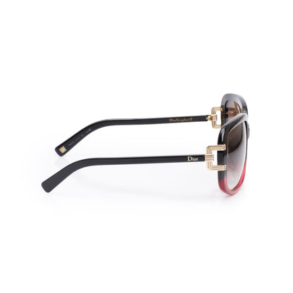 Christian Dior Black/Red Acetate DiorGraphix3F Square Sunglasses