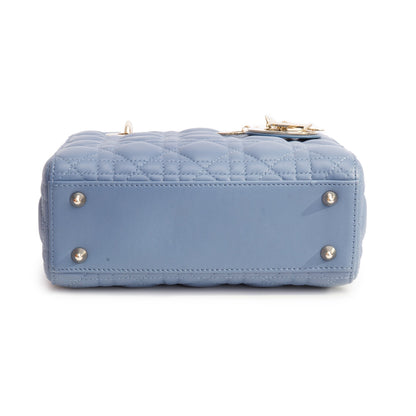 Christian Dior Blue Cannage Leather Small Lady Dior Bag