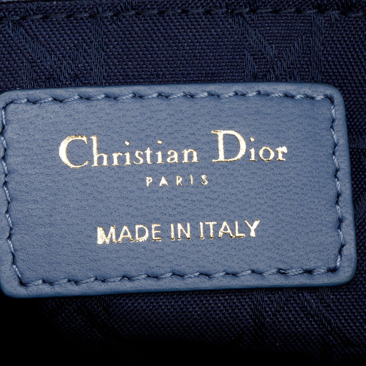 Christian Dior Blue Cannage Leather Small Lady Dior Bag