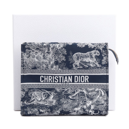 Christian Dior Blue Toile De Jouy Reverse Technical Fabric DiorTravel Zipped Pouch