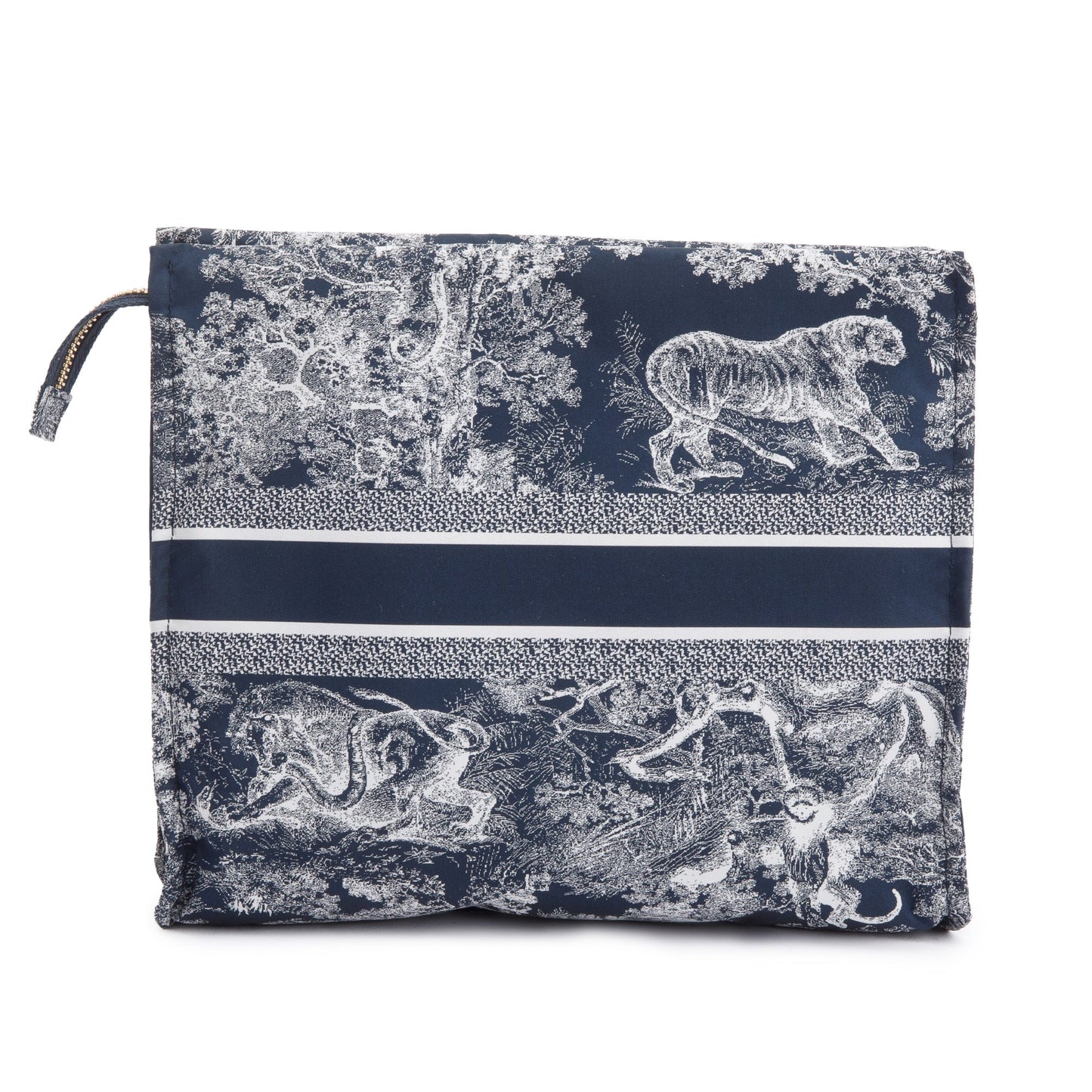 Christian Dior Blue Toile De Jouy Reverse Technical Fabric DiorTravel Zipped Pouch