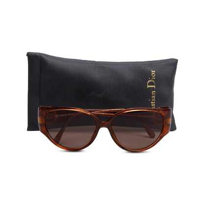 Christian Dior Brown Printed Acetate Austria 2849 Round Sunglasses