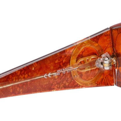 Christian Dior Brown Printed Acetate Austria 2849 Round Sunglasses
