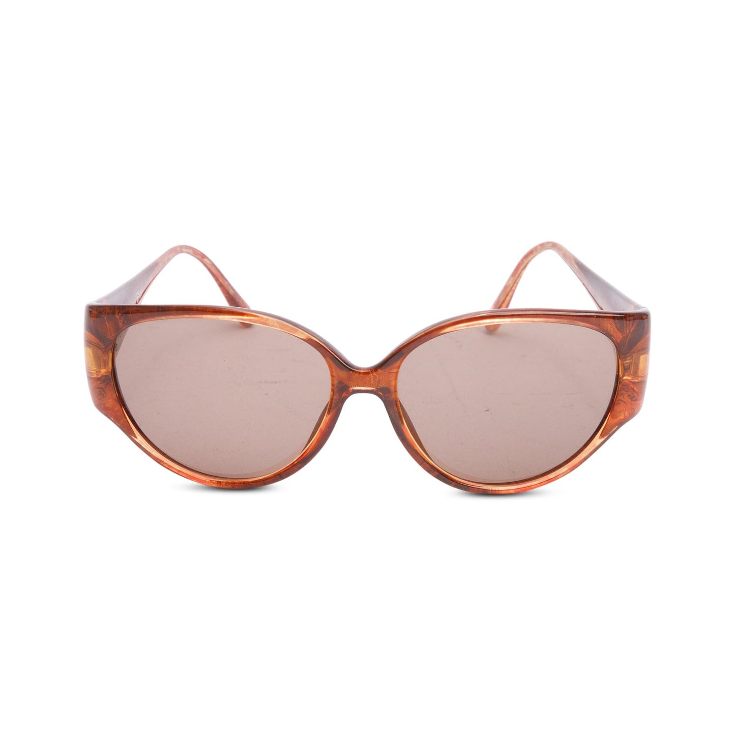 Christian Dior Brown Printed Acetate Austria 2849 Round Sunglasses