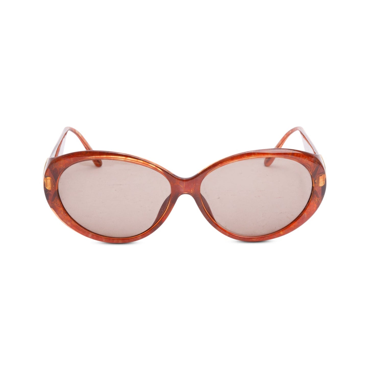 Christian Dior Brown Printed Acetate Austria 2854 Oval Sunglasses
