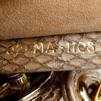Christian Dior Brown Python Mini Lady Dior Bag