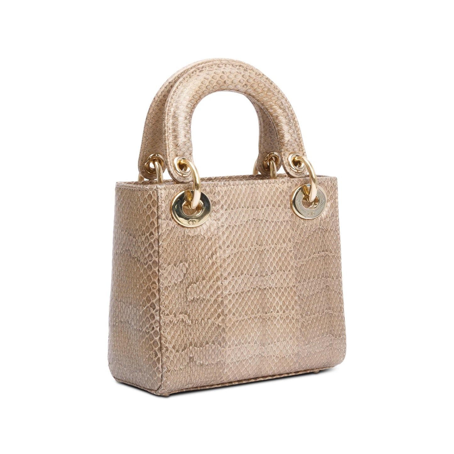 Christian Dior Brown Python Mini Lady Dior Bag