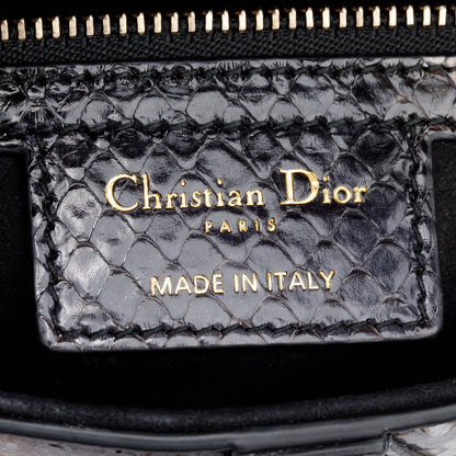 Christian Dior Brown Snakeskin Saddle Bag