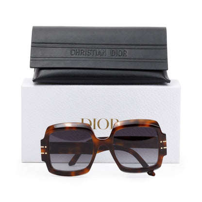Christian Dior Brown Tortoise Acetate DiorSignature S1U Oversized Sunglasses