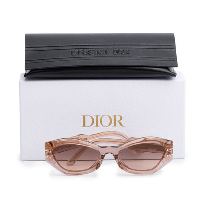 Christian Dior Brown Transparent Acetate DiorSignature B1U Geometric Sunglasses