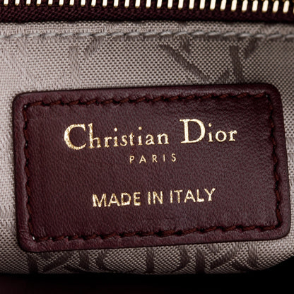 Christian Dior Burgundy Cannage Leather Small Lady Dior Bag