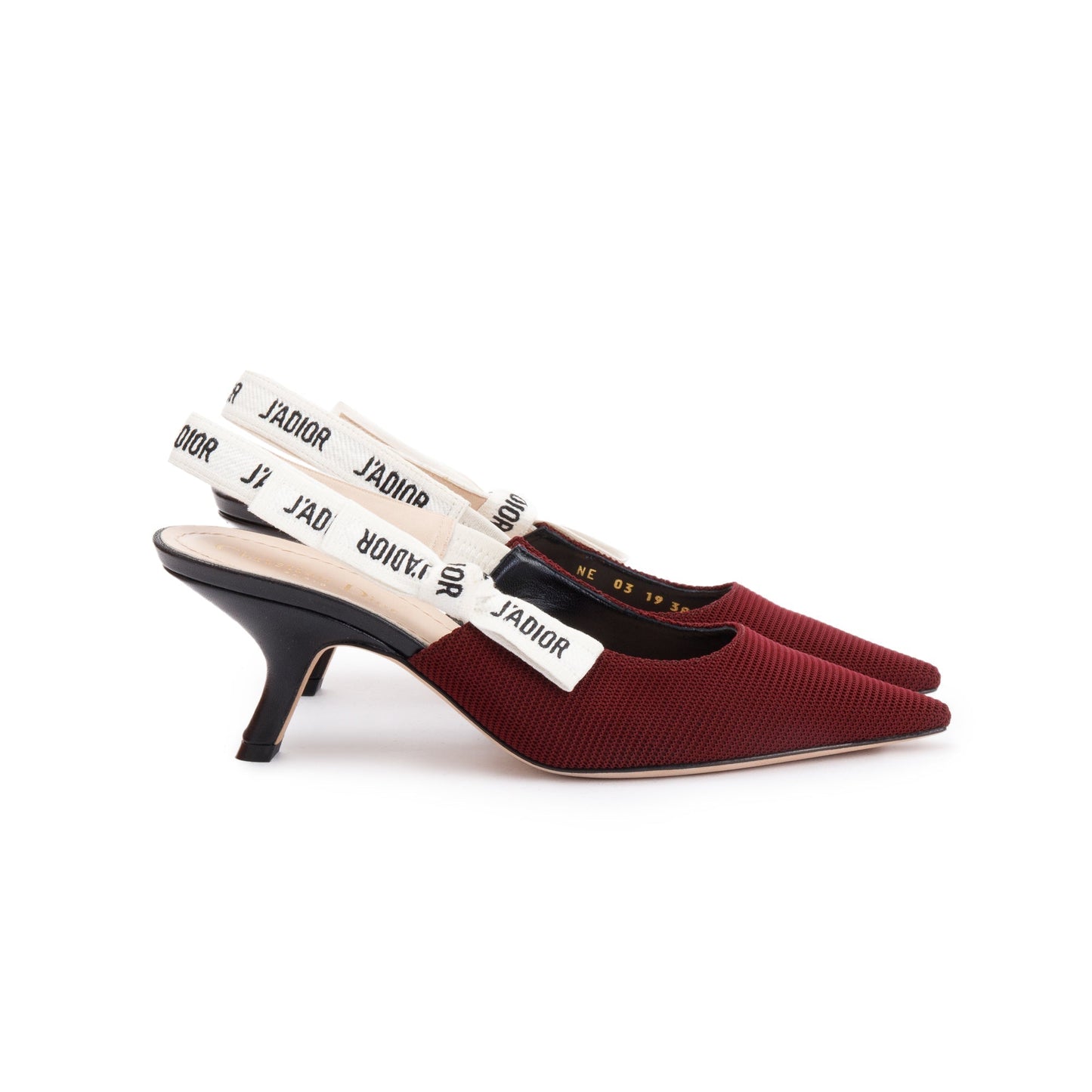 Christian Dior Burgundy Technical Fabric J'Dior Slingback Pump, Size 38