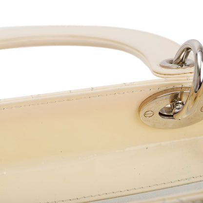 Christian Dior Creme Patent Leather Medium Lady Dior Bag