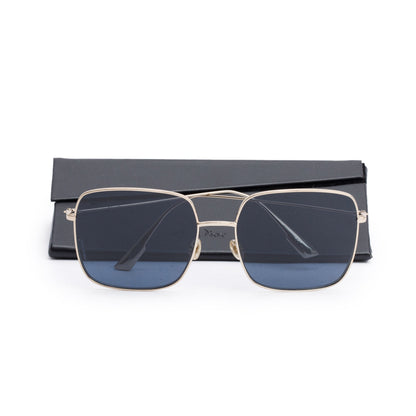 Christian Dior Gold-Tone Metal Stellaire 1 Square Sunglasses