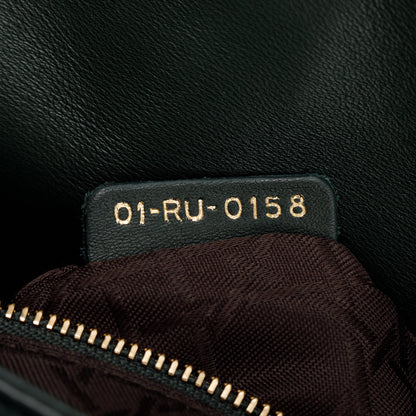 Christian Dior Green Cannage Lambskin Leather Small Lady Dior My Abcdior Bag