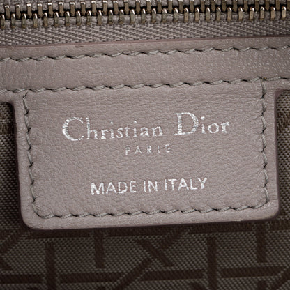 Christian Dior Grey Cannage Lambskin Leather Large Lady Dior Bag