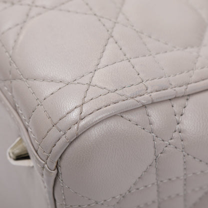 Christian Dior Grey Cannage Lambskin Leather Large Lady Dior Bag