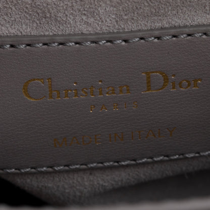 Christian Dior Grey Cannage Lambskin Leather Small Lady Dior Bag