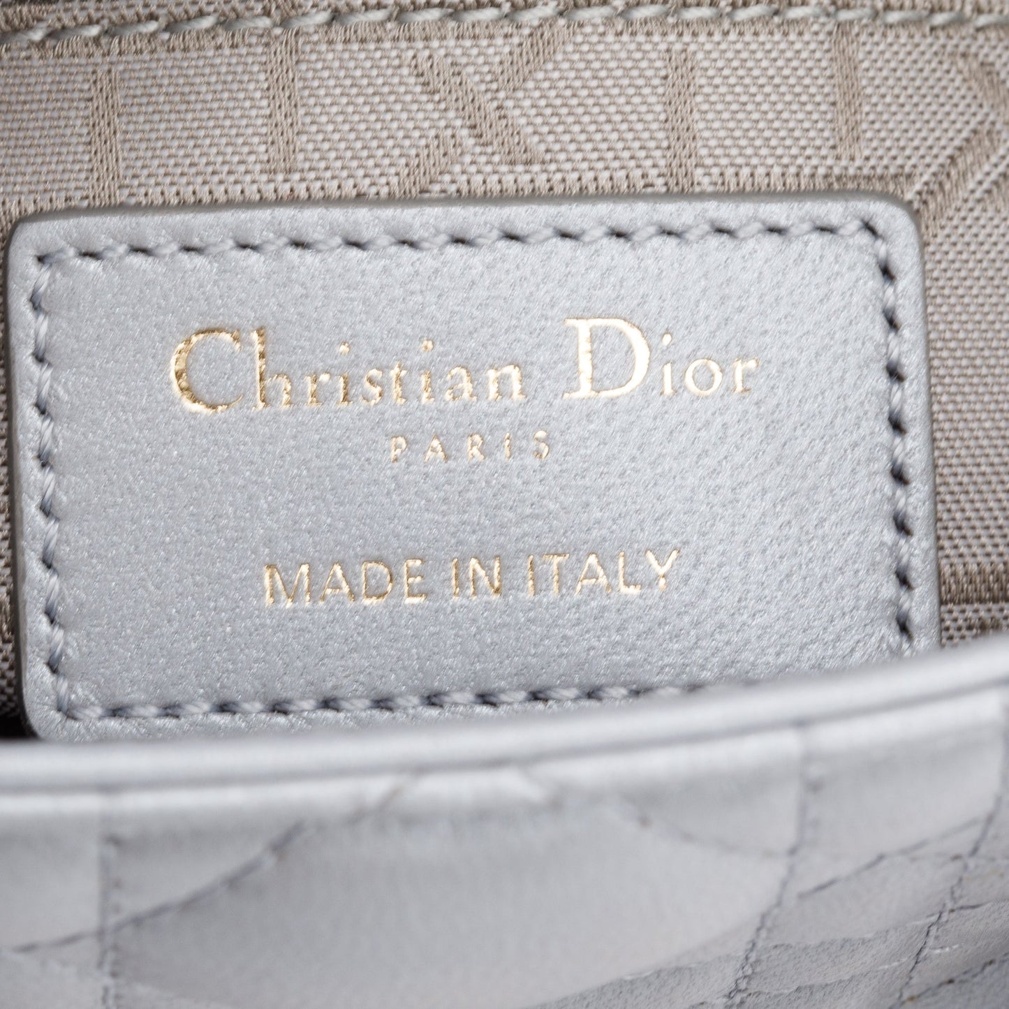 Christian Dior Grey Cannage Leather Mini Lady Dior Bag