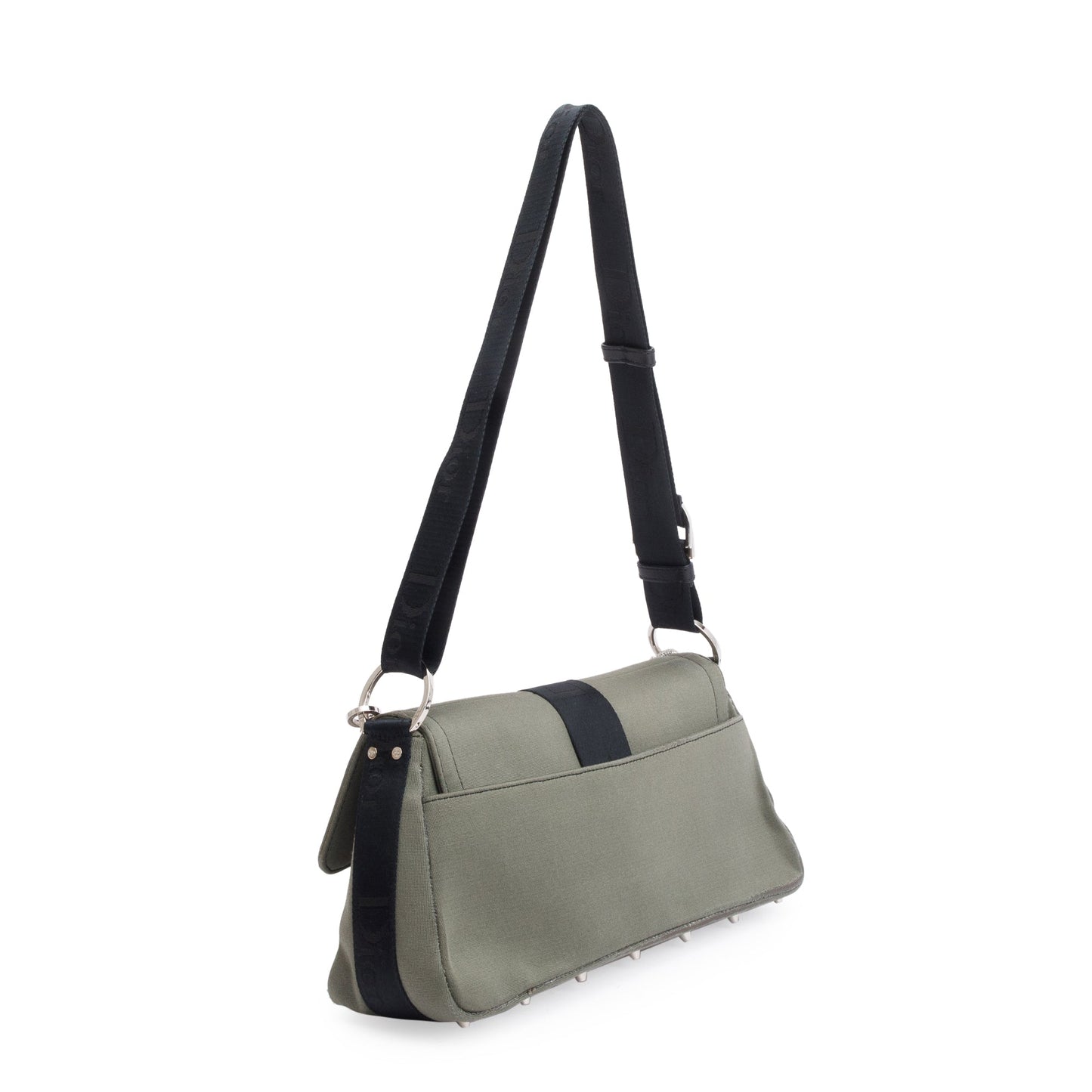 Christian Dior Grey Canvas Crystal Embellished Hardcore Shoulder Bag