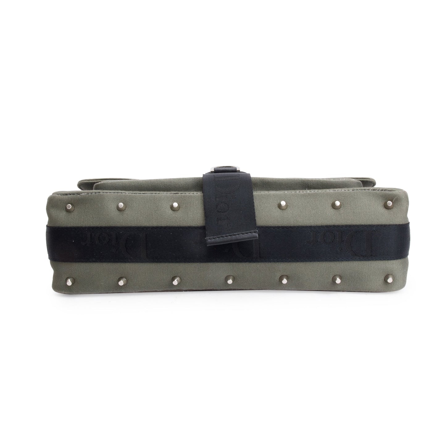 Christian Dior Grey Canvas Crystal Embellished Hardcore Shoulder Bag