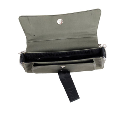 Christian Dior Grey Canvas Crystal Embellished Hardcore Shoulder Bag