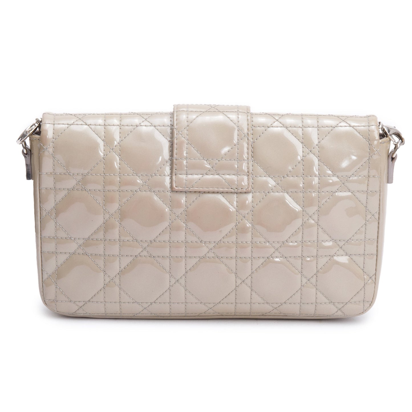 Christian Dior Grey Patent Cannage Miss Dior Promenade Pouch