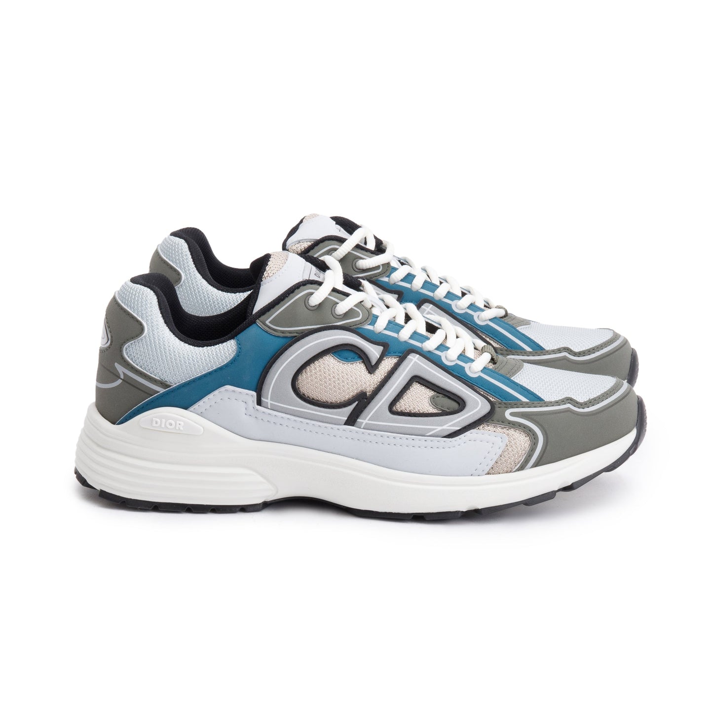 Christian Dior Gtey/White Mesh Technical Fabric B30 Sneakers, Size 40