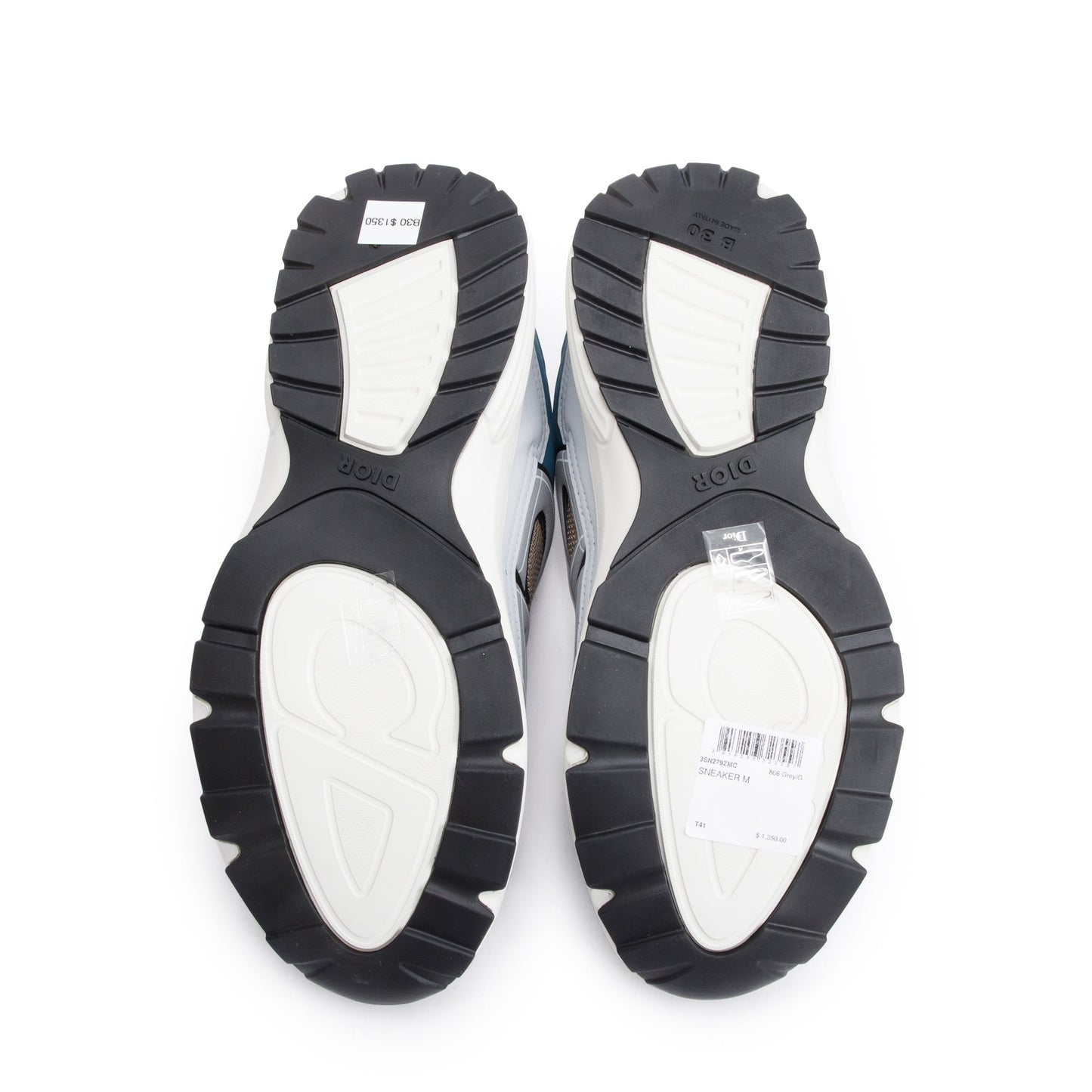 Christian Dior Gtey/White Mesh Technical Fabric B30 Sneakers, Size 40