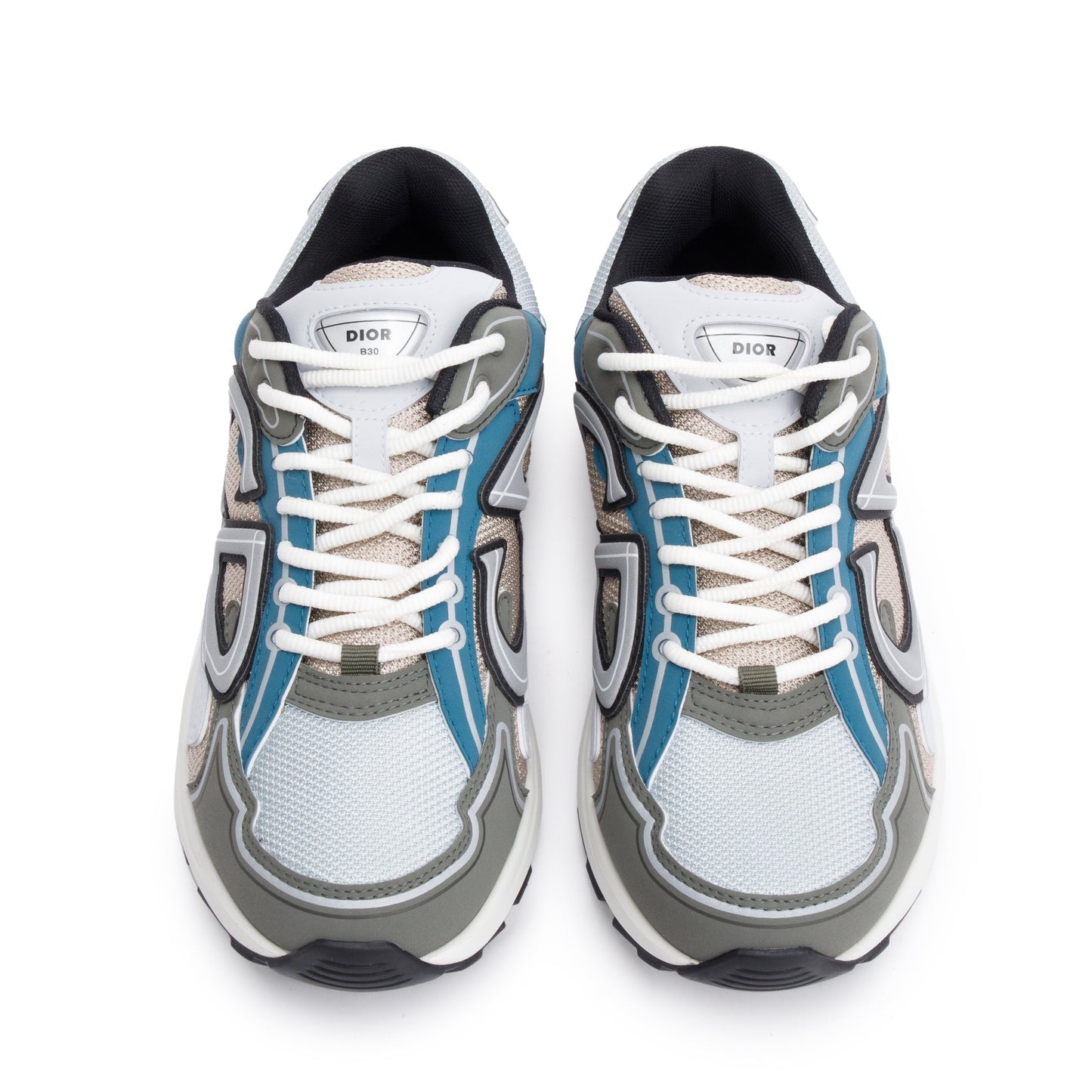 Christian Dior Gtey/White Mesh Technical Fabric B30 Sneakers, Size 40