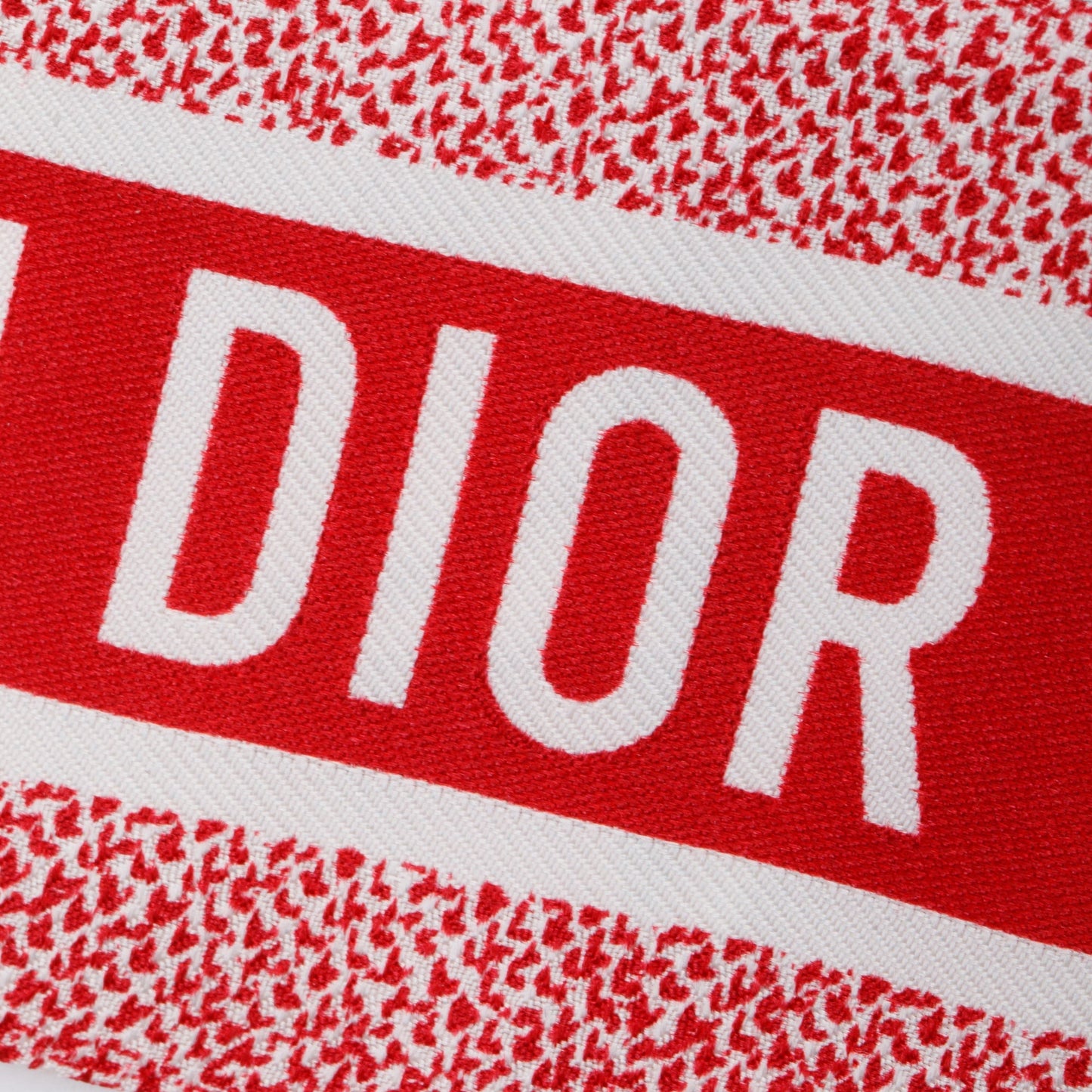 Christian Dior Ivory and Red Multicolor Cabinet de Curiosites Mitzah Silk Twilly