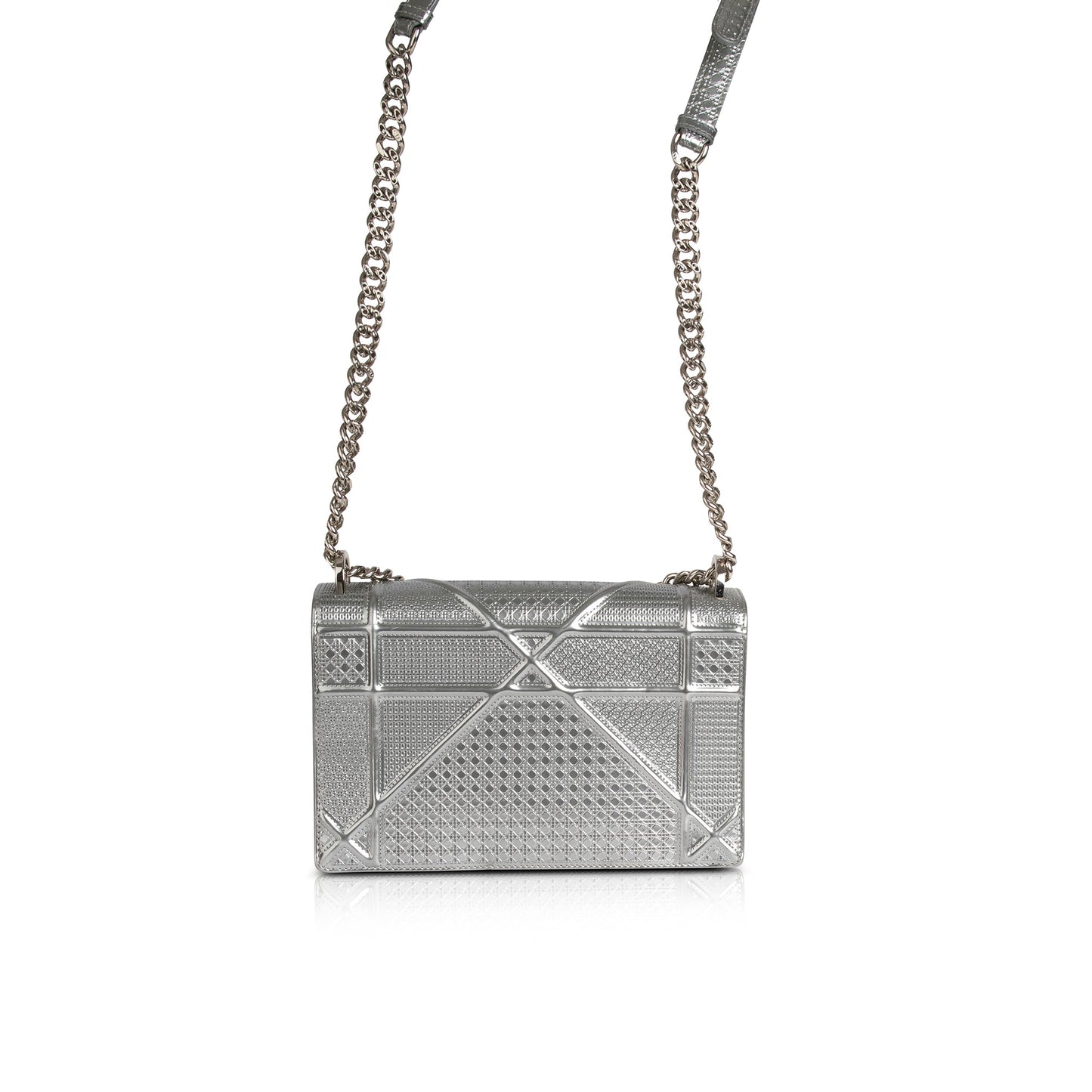Christian Dior Large Metallic Microcannage Diorama Shoulder Bag