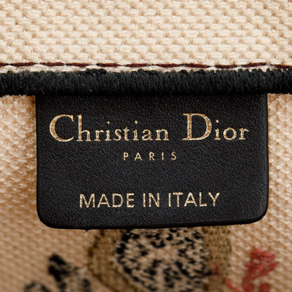 Christian Dior Large Multicolor Embroidered Geometric Canvas Book Tote