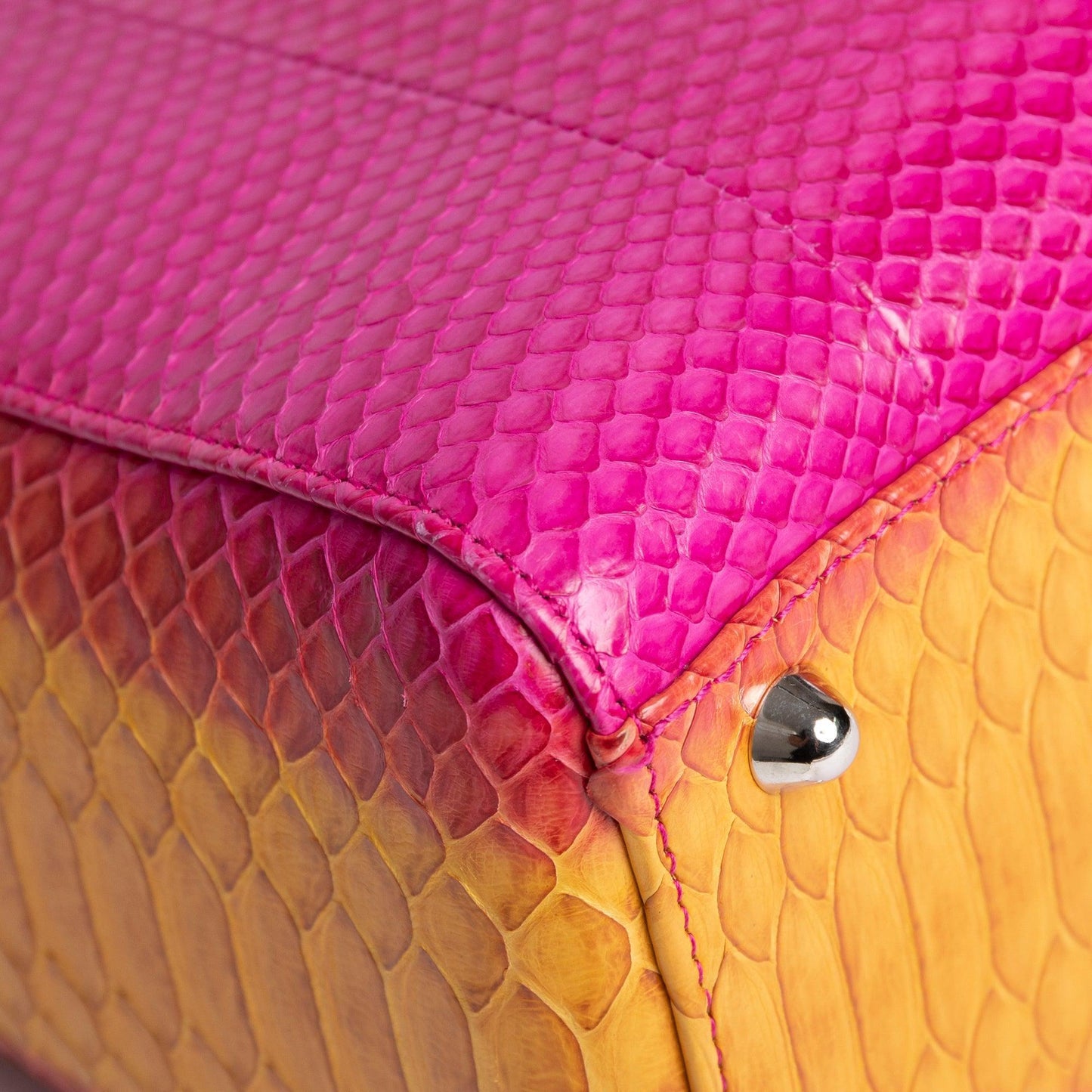 Christian Dior Large Ombre Python Lady Dior Bag