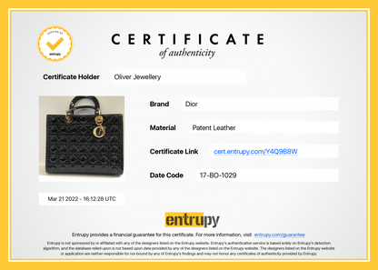 Christian Dior Large Patent Leather Lady Dior Bag