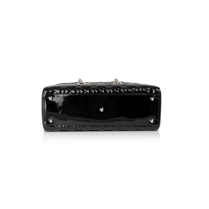 Christian Dior Large Patent Leather Lady Dior Bag
