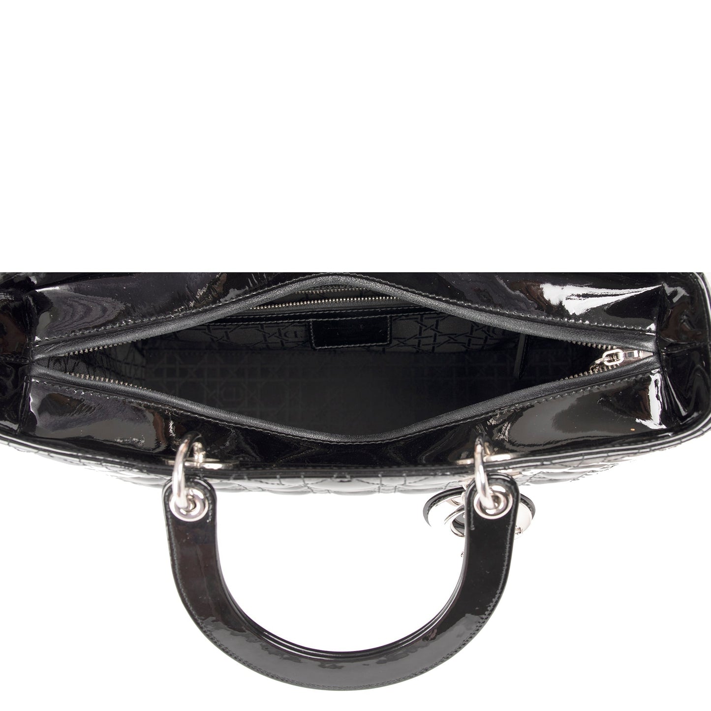 Christian Dior Large Patent Leather Lady Dior Bag