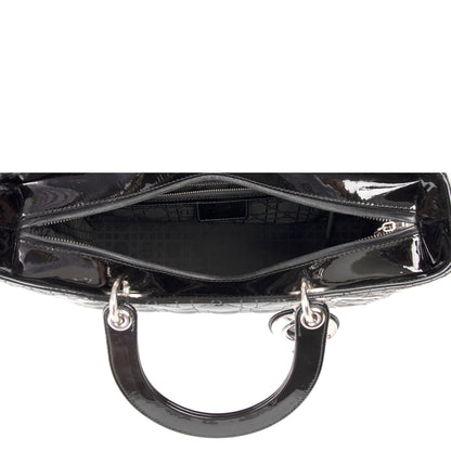 Christian Dior Large Patent Leather Lady Dior Bag
