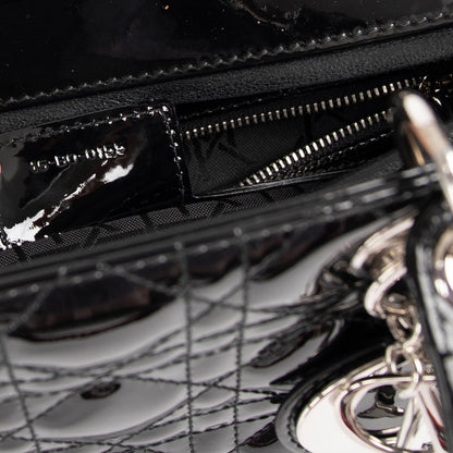Christian Dior Large Patent Leather Lady Dior Bag